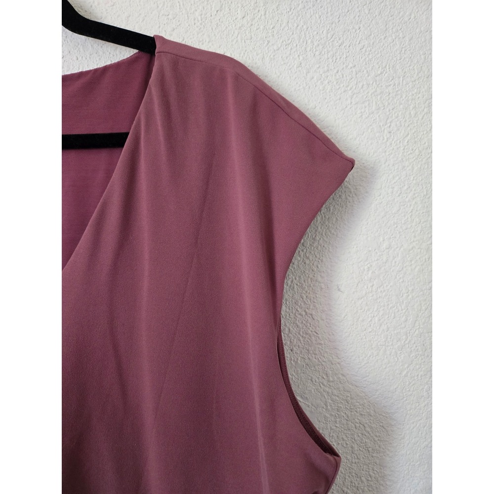 Athleta Vita Free Cropped Tee Mauve V-Neck Cap Sleeve Plus Size 3X Workout Yoga - Picture 2 of 8